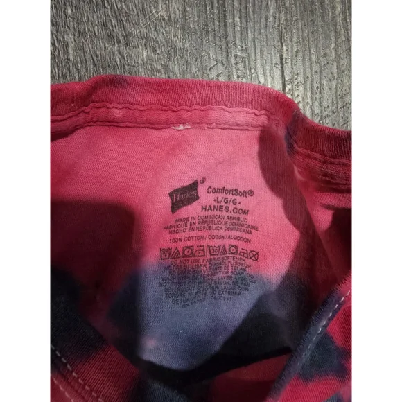 Tie Dye Rose Hanes Shirt Women's Size Large - Picture 2 of 6